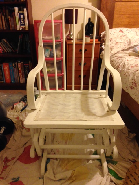 White painted nursing chair