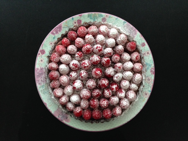 Chocolate and raspberry tart
