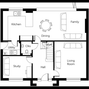 Floorplan of the downstairs of our new house
